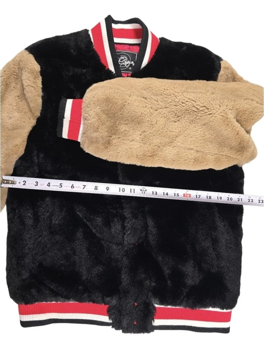 Frost Original F1010 Men’s Size S Marc Rabbit Fur Varsity Jacket Black